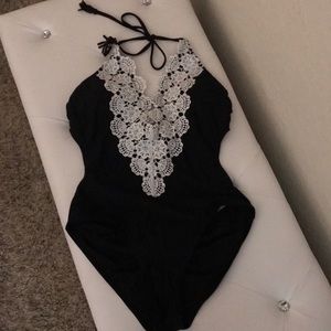 Black one piece swimsuit